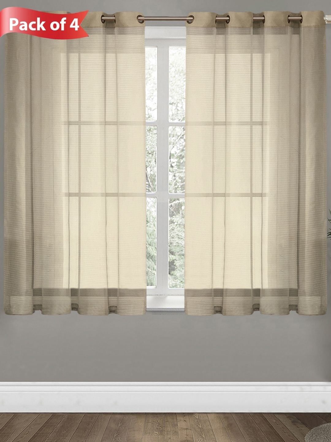 

Aura Cream-Coloured 4 Pieces Room Darkening Window Curtains