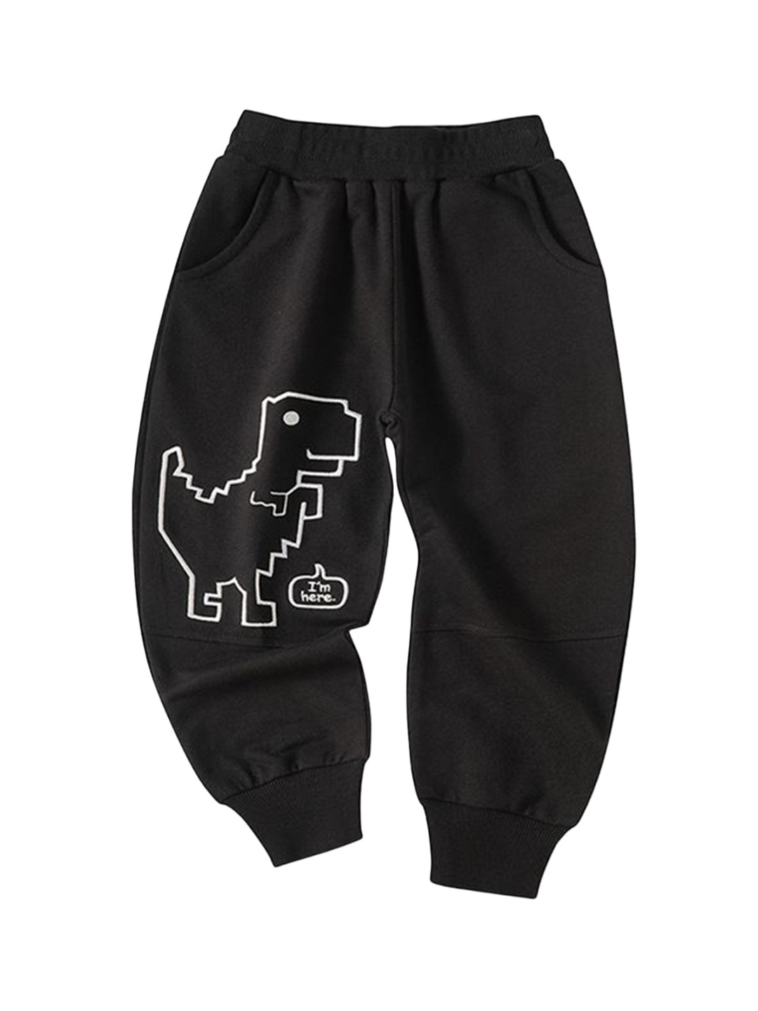 

StyleCast Kids Graphic Printed Cotton Joggers, Black