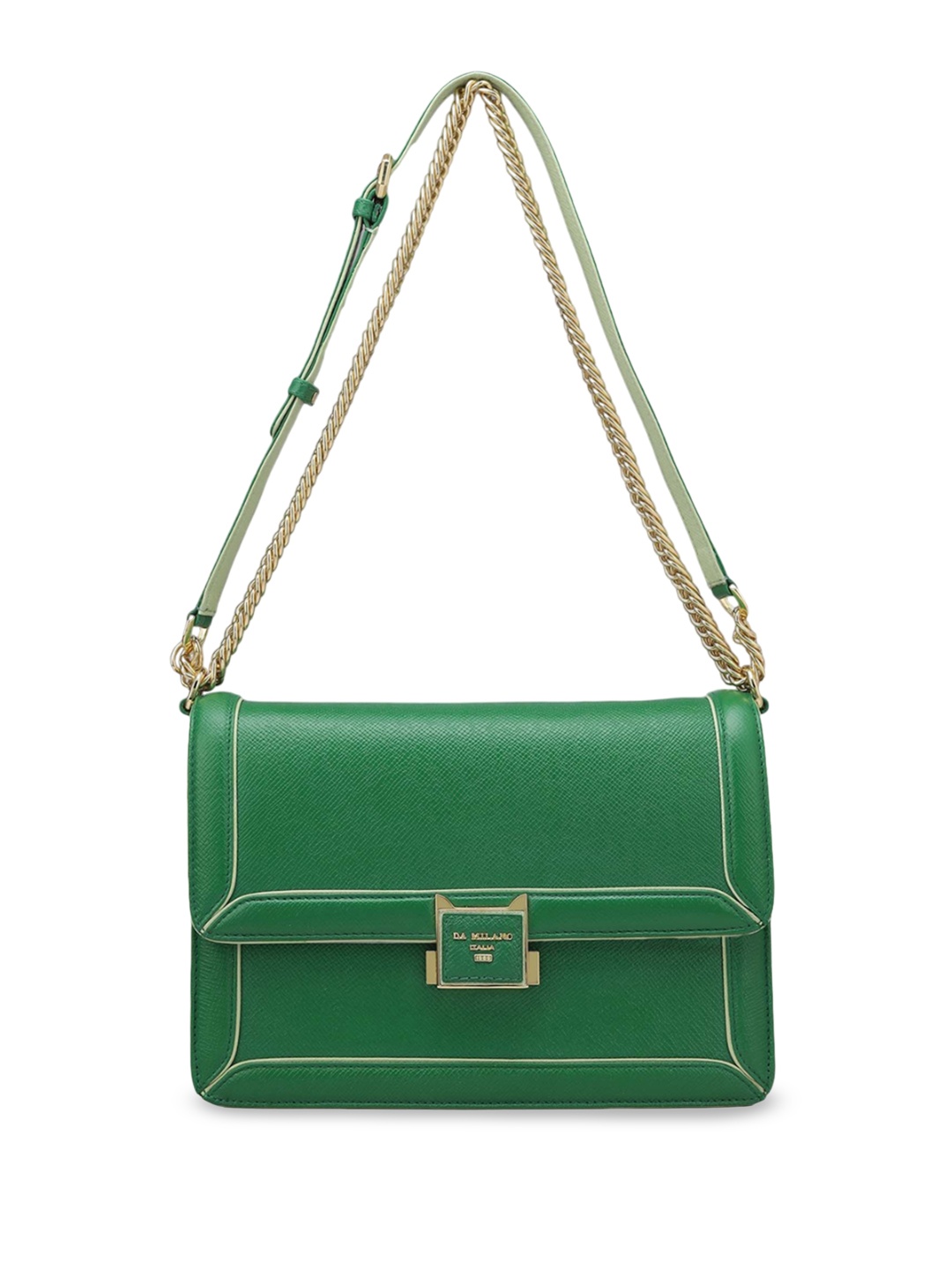 

Da Milano Leather Structured Sling Bag, Green