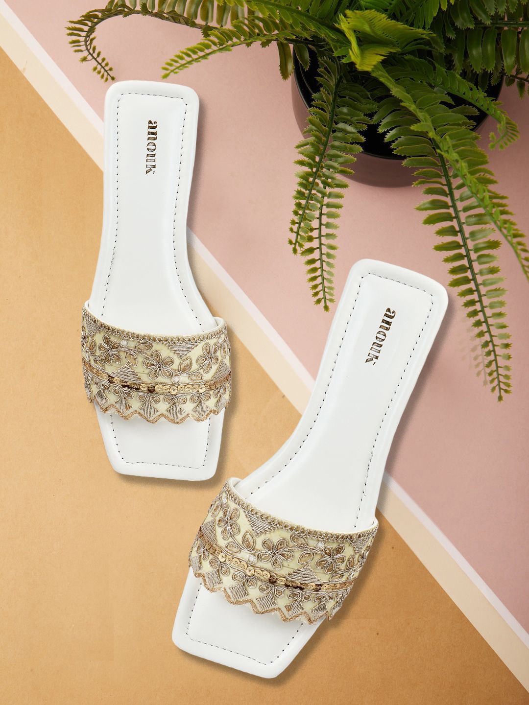 

Anouk Women Open Toe Flats, White
