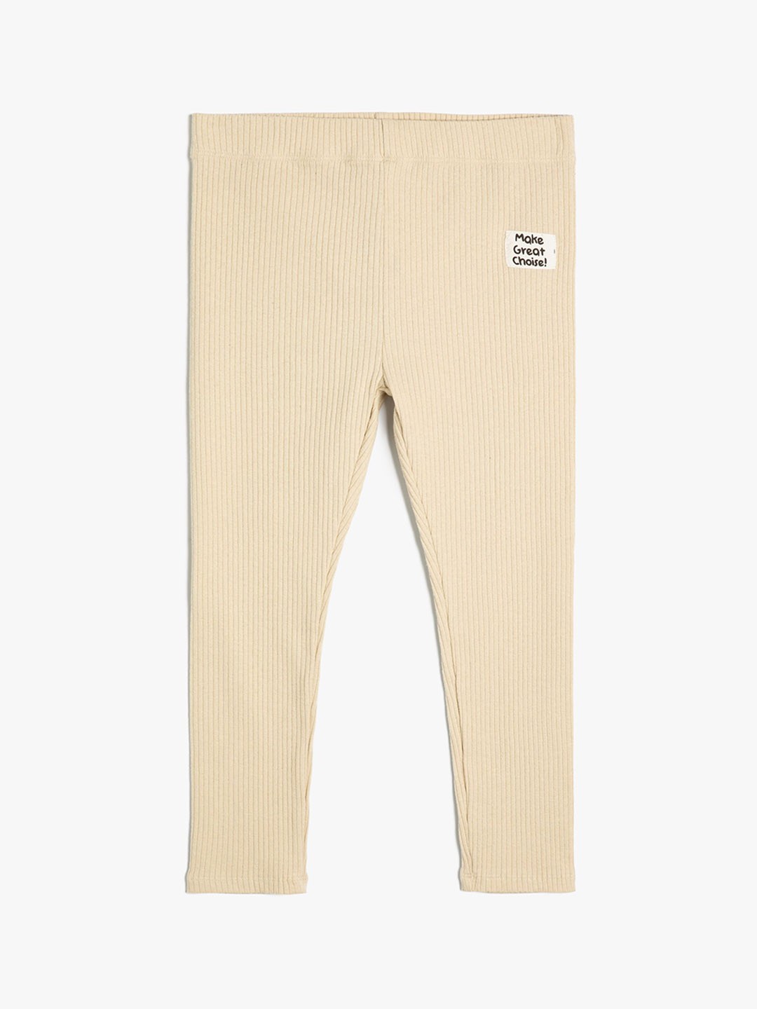 

Koton Girls Knitted Ankle-Length Leggings, Beige