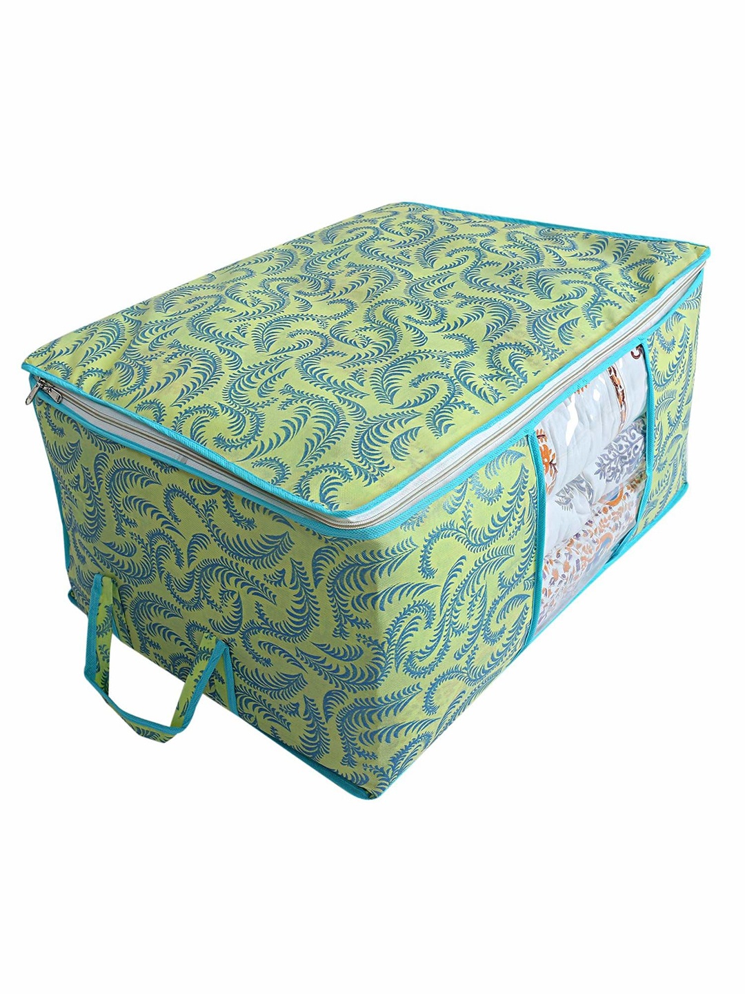 

Kuber Industries Green & Yellow Printed Multi-Utility Organiser