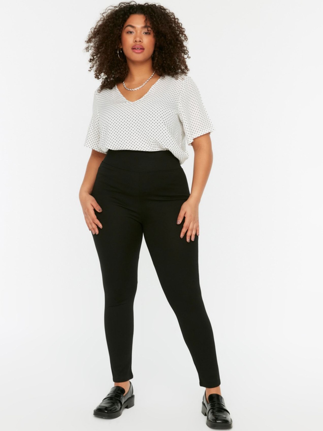 

Trendyol Cotton Ankle Length Leggings, Black