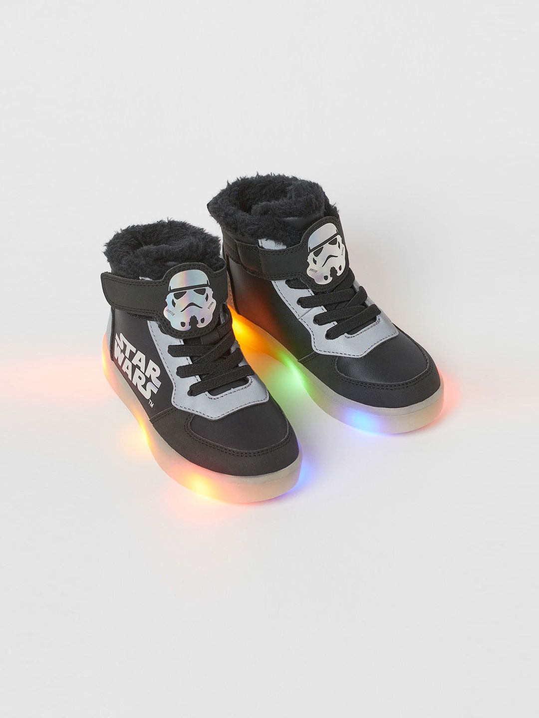 

H&M Boys Printed Flashing Trainers, Black