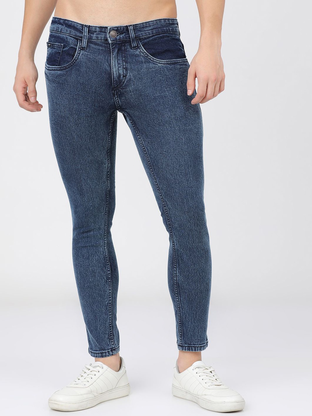 

HIGHLANDER Men Mid-Rise Tapered Fit Stretchable Jeans, Blue