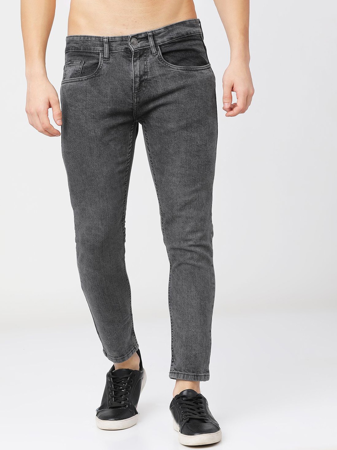 

HIGHLANDER Men Tapered Fit Stretchable Jeans, Grey