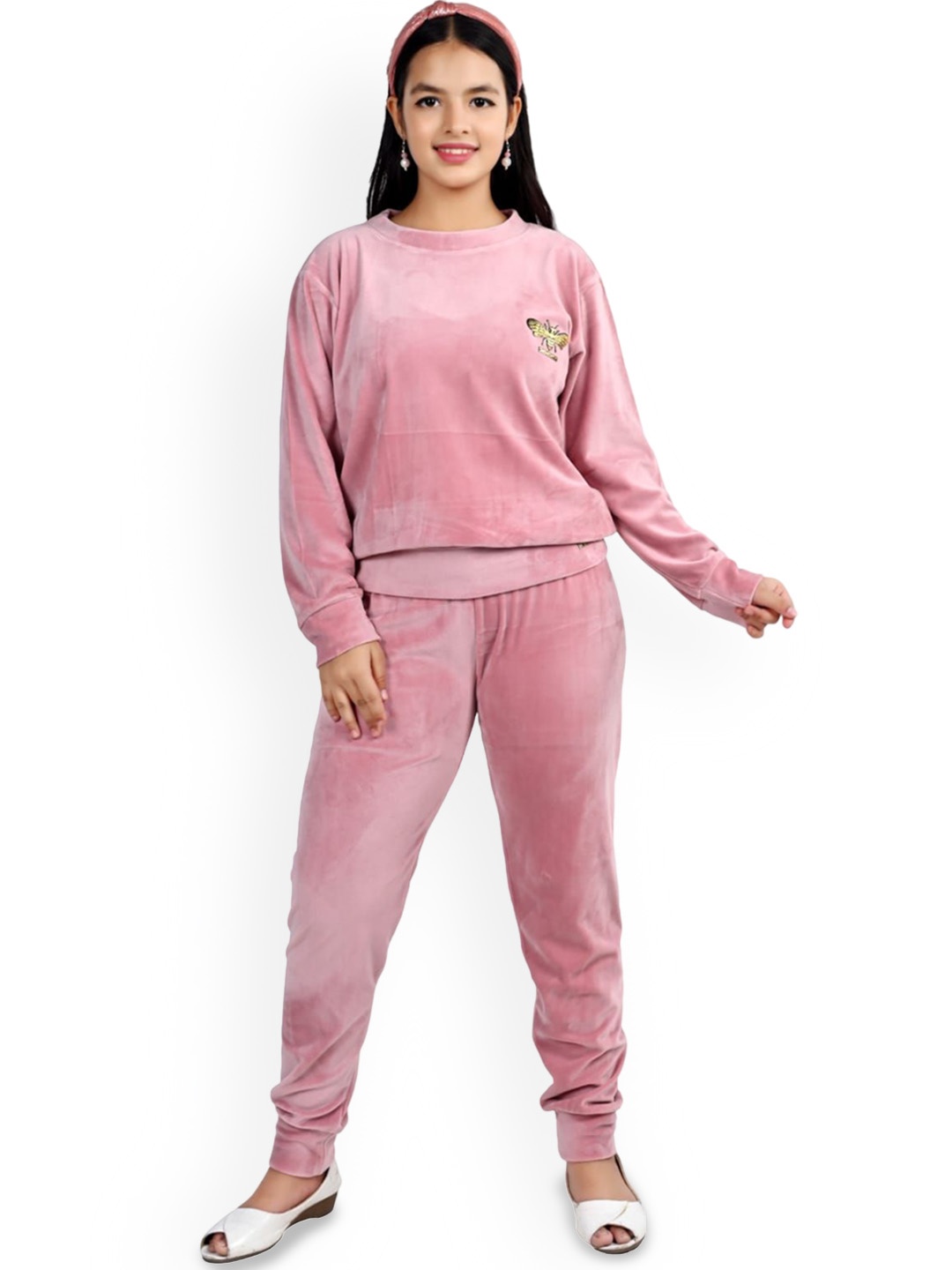 

BAESD Printed Round Neck Long Sleeves Sweatshirt & Trousers, Pink