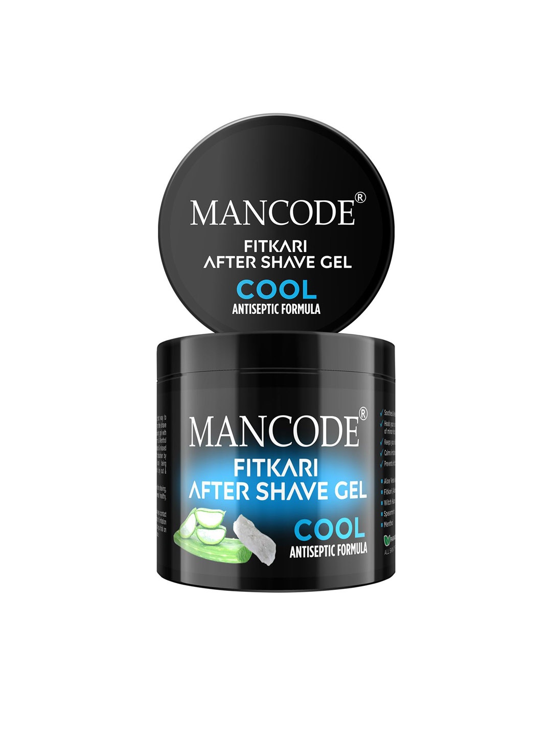 

MANCODE Fitkari After Shave Gel With Cool Antiseptic Formula 100g, Black