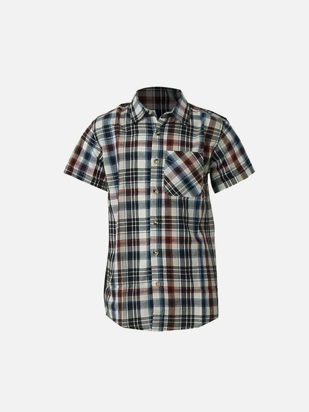 

BAESD Boys Tartan Checks Opaque Checked Casual Shirt, Black