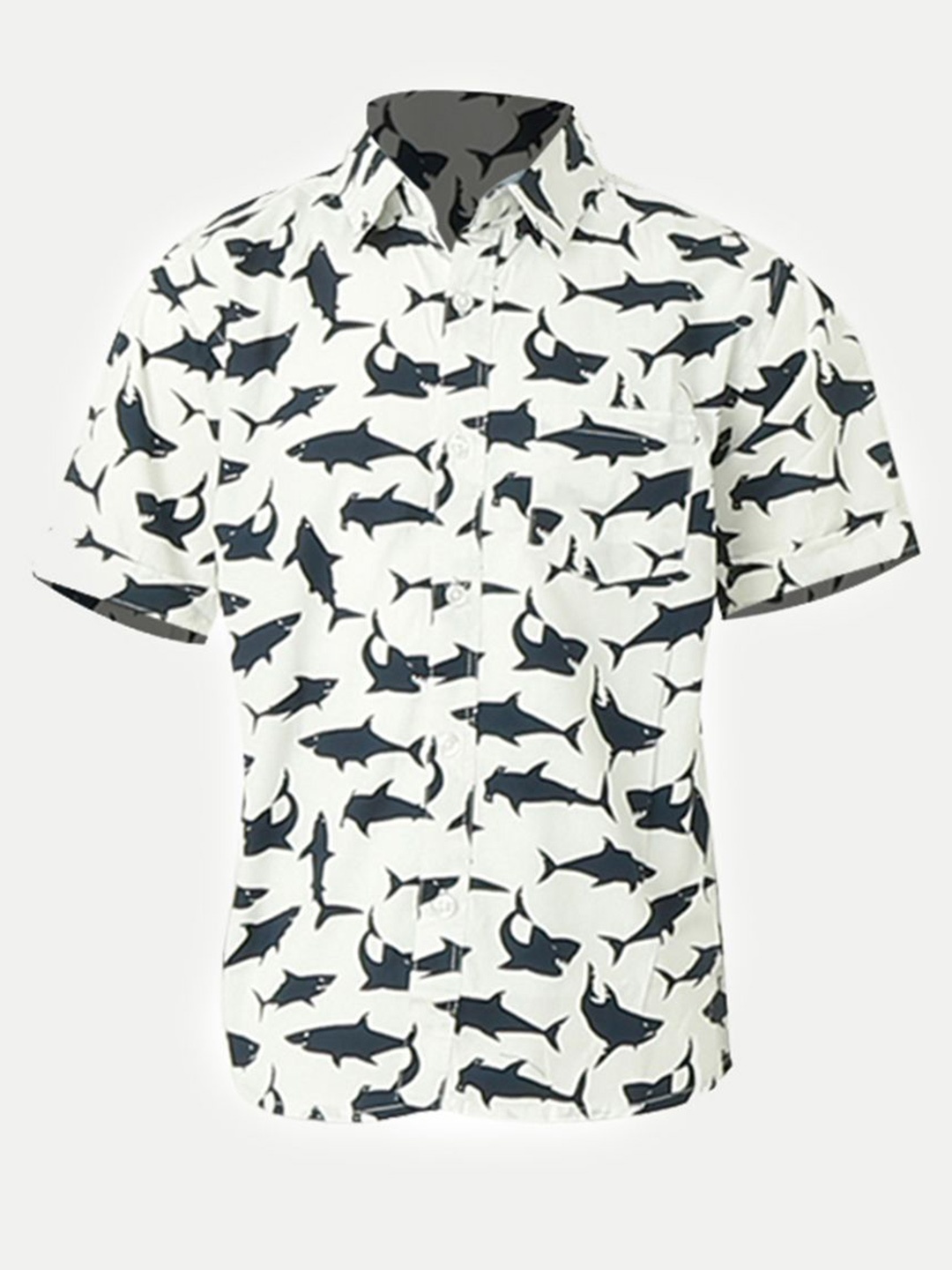 

BAESD Boys Opaque Printed Casual Shirt, White