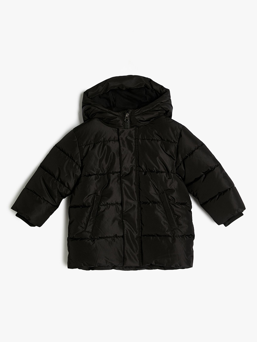 

Koton Boys Hooded Solid Puffer Jacket, Black