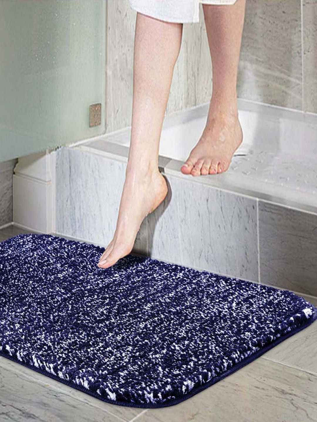 

Freelance Navy Blue & White 1800 GSM Microfibre Bath Rug