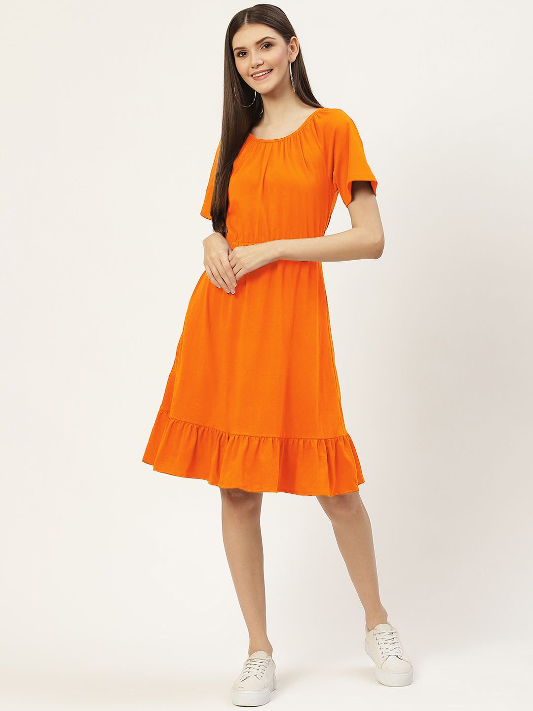 

BRINNS Women Fit & Flare Dress, Orange