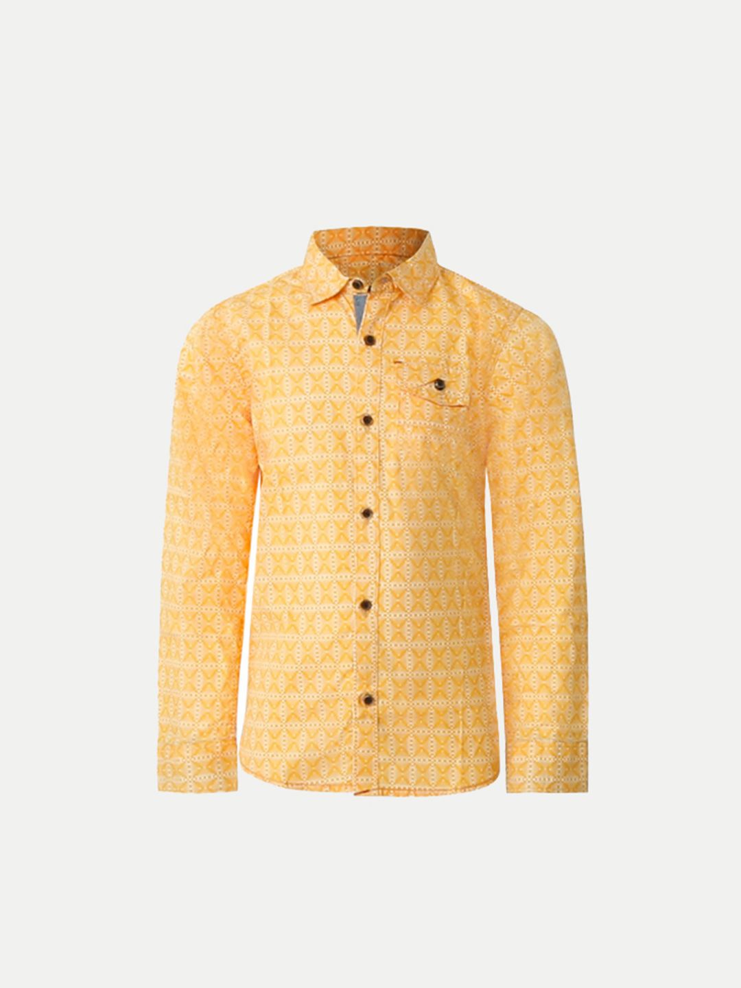 

BAESD Boys Opaque Printed Casual Shirt, Yellow