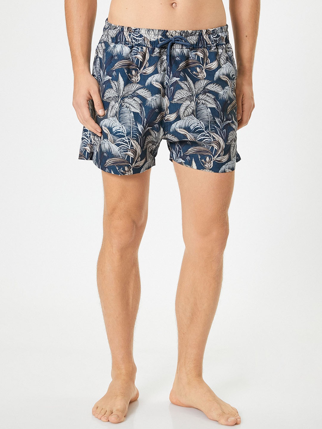 

Koton Printed Mid Rise Shorts, Blue
