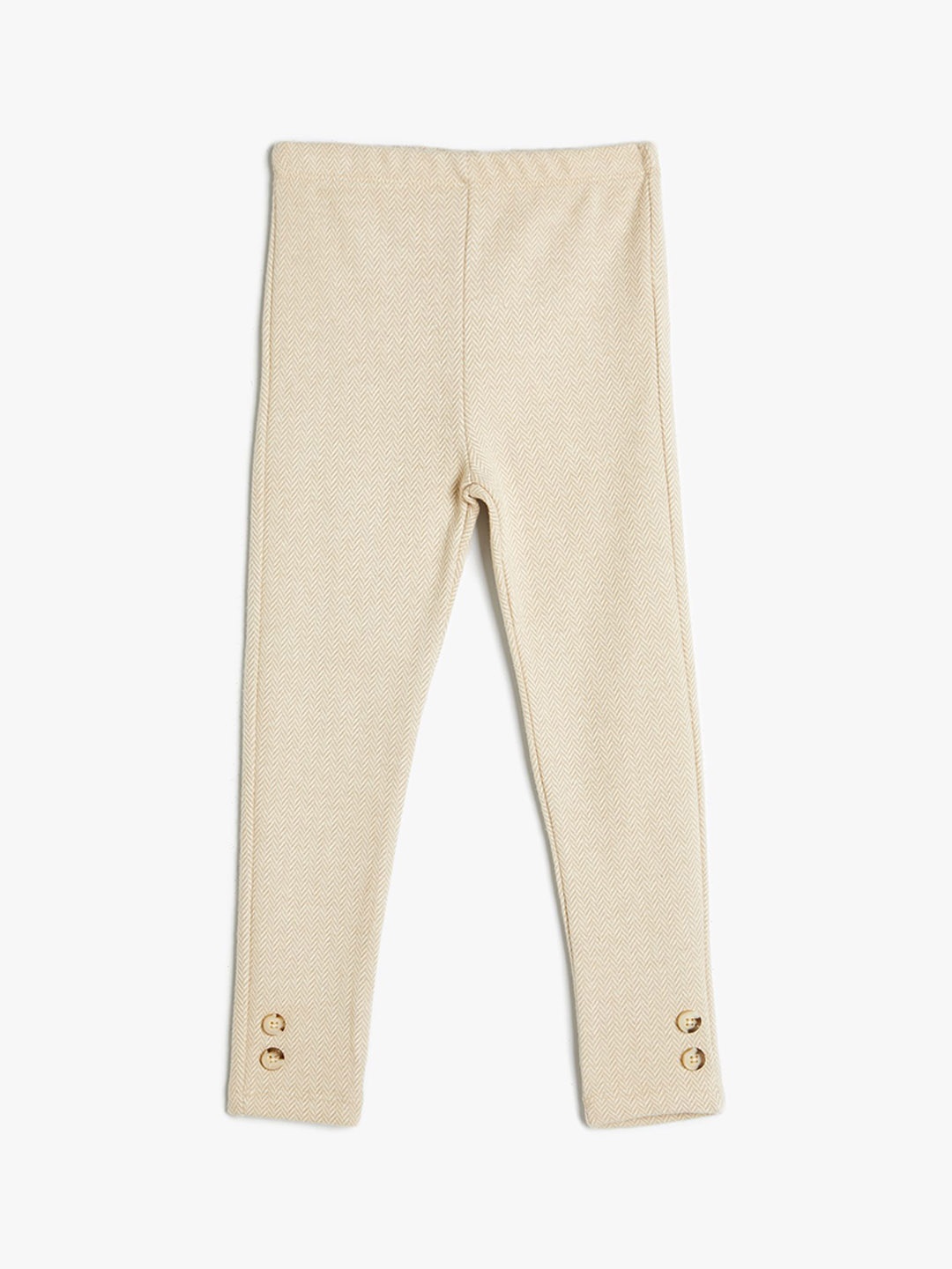 

Koton Girls Knitted Ankle-Length Leggings, Beige
