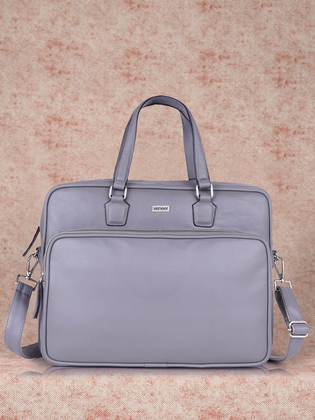 

Veneer Unisex Textured Messenger Bag, Grey