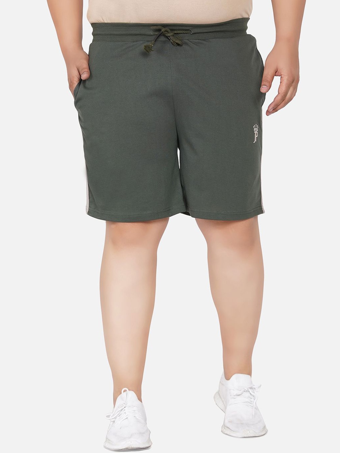 

John Pride Men Solid Sports Shorts, Olive