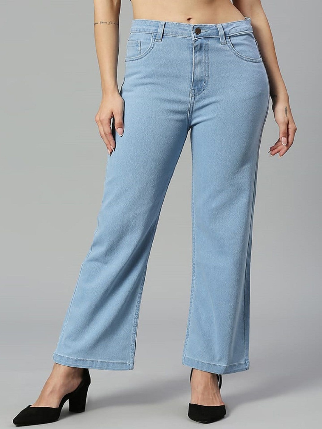 

Perfect Outlet Women Relaxed Fit High-Rise Stretchable Jeans, Blue