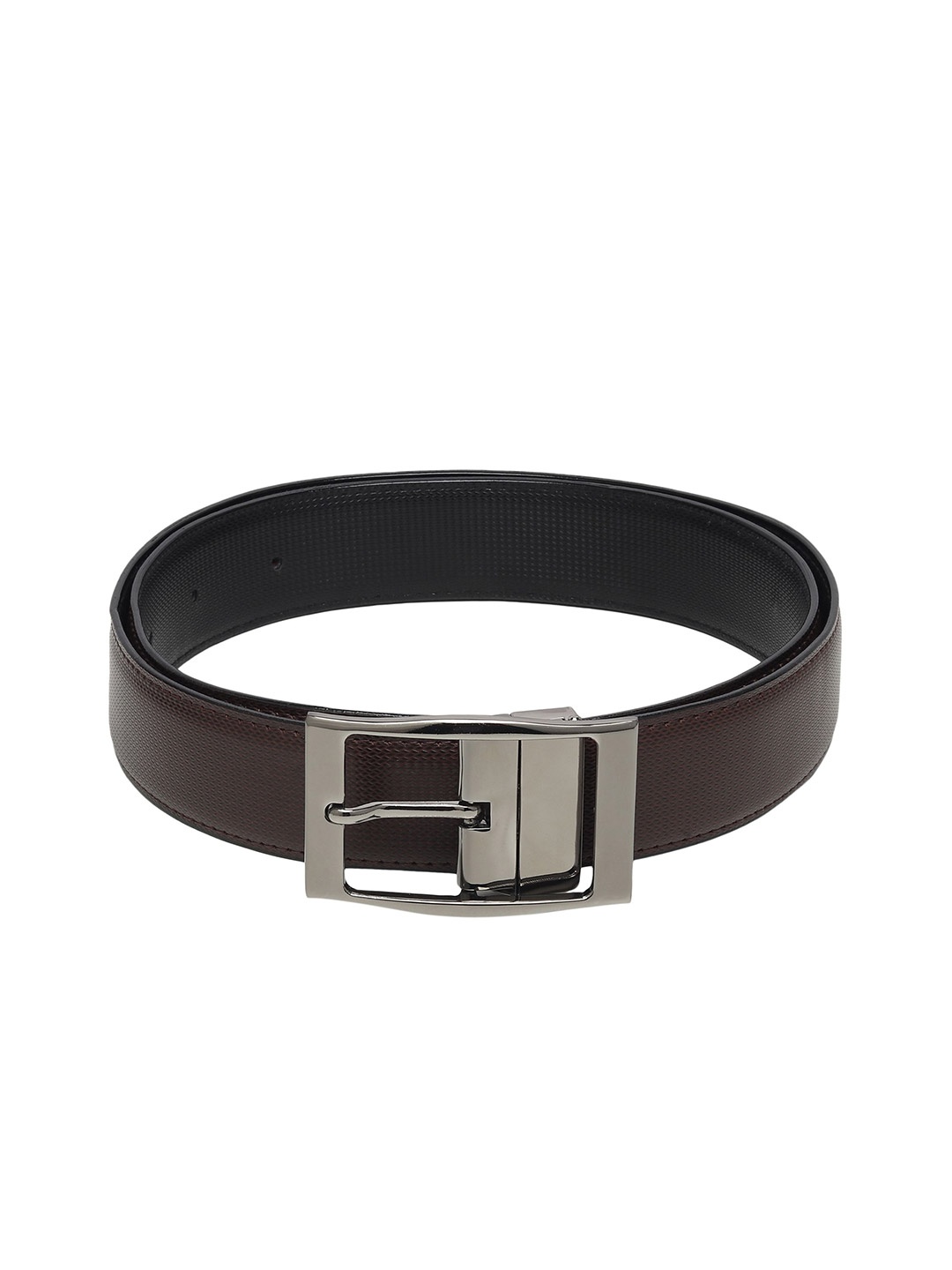 

WINSOME DEAL Men Tang Closure Textured Formal Belt, Brown