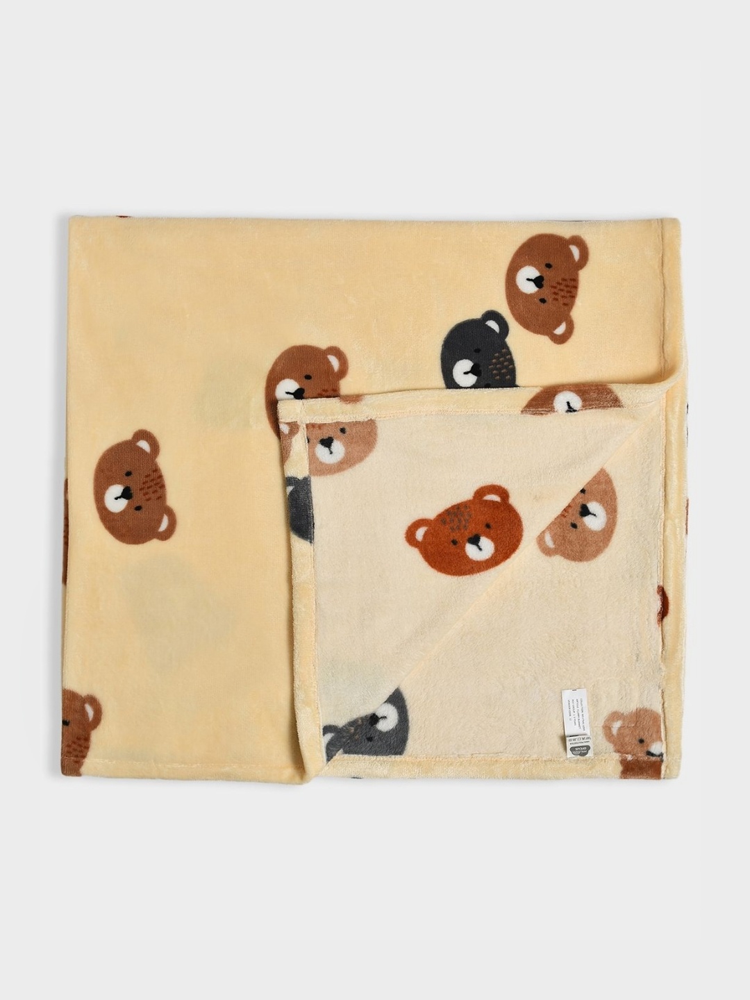 

MiArcus Cream-Coloured & Brown Flurry Knitted Heavy Winter 210 GSM Double Bed Blanket