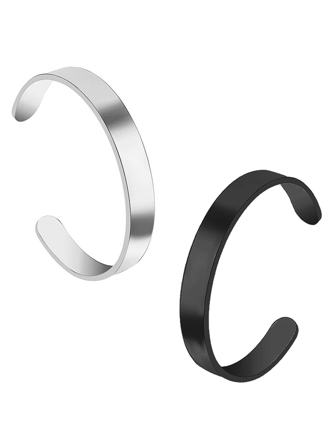 

Okos Men Set Of 2 Cuff Bracelets, Black