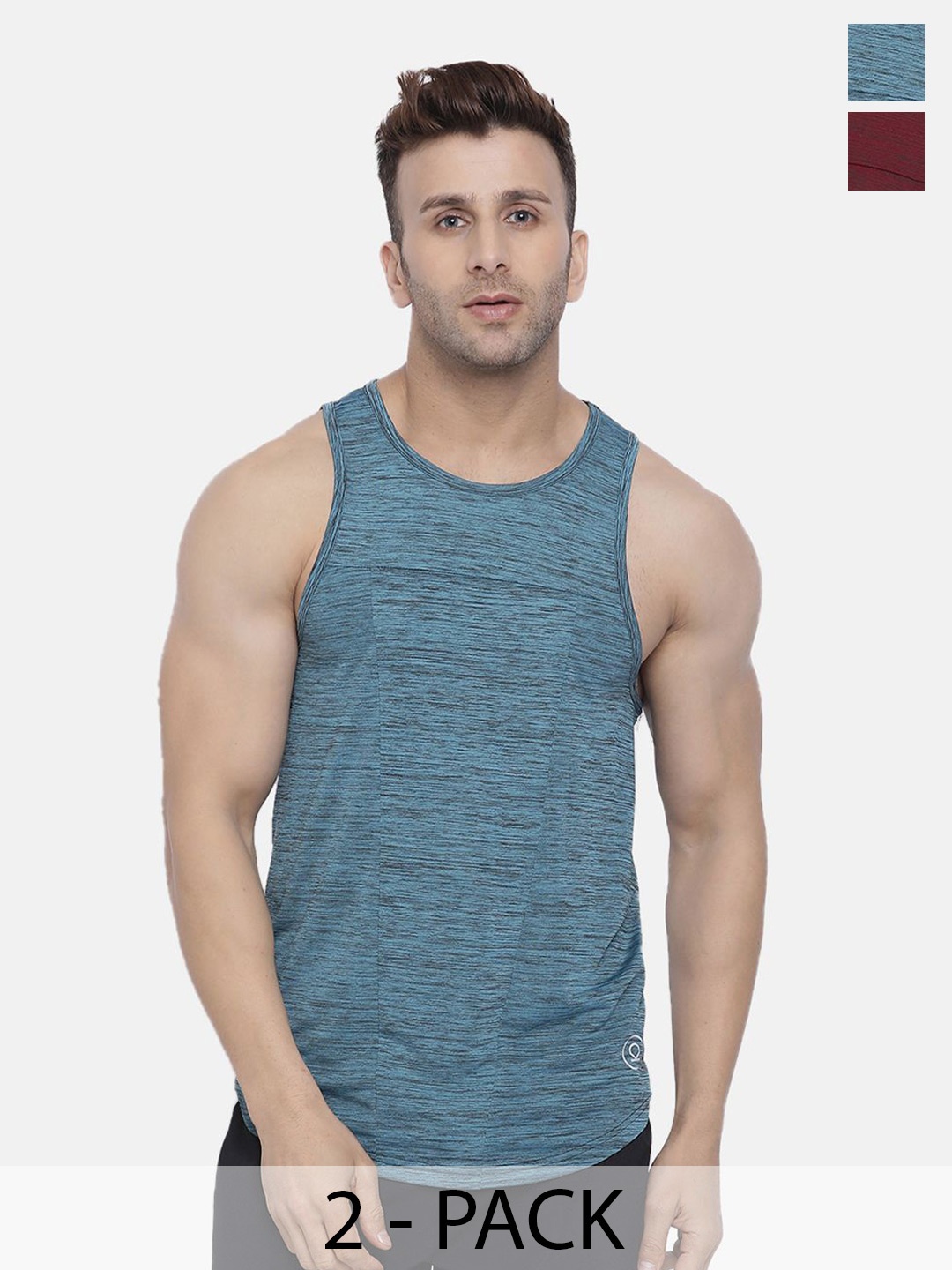 

CHKOKKO Men Solid Round Neck T-Shirt, Blue