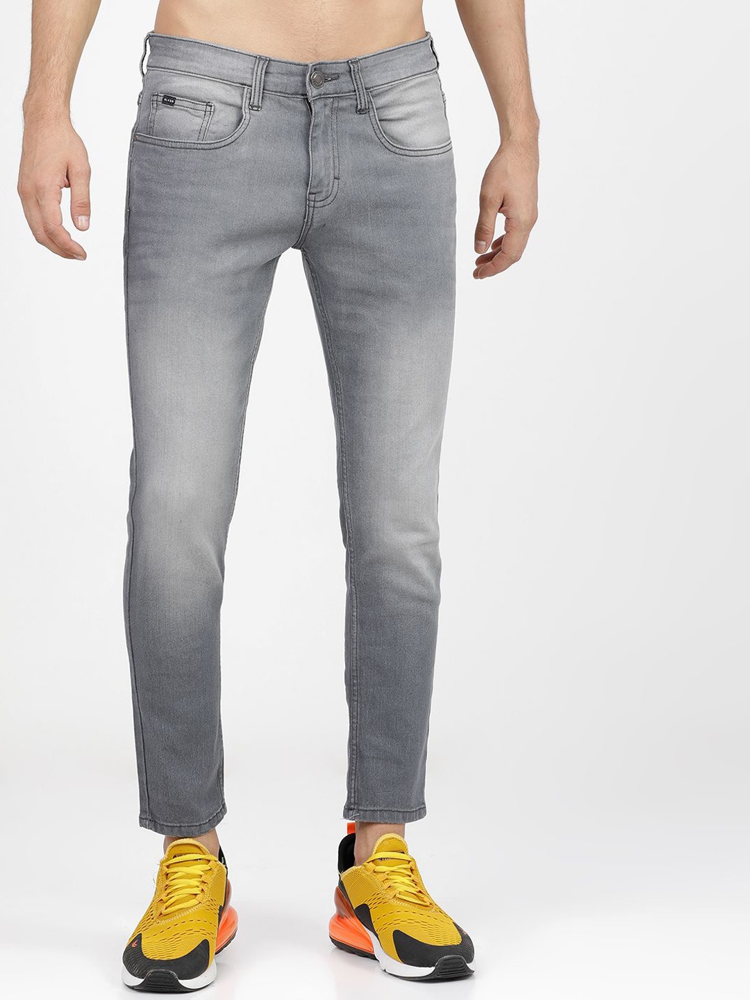 

HIGHLANDER Men Tapered Fit Heavy Fade Stretchable Jeans, Grey