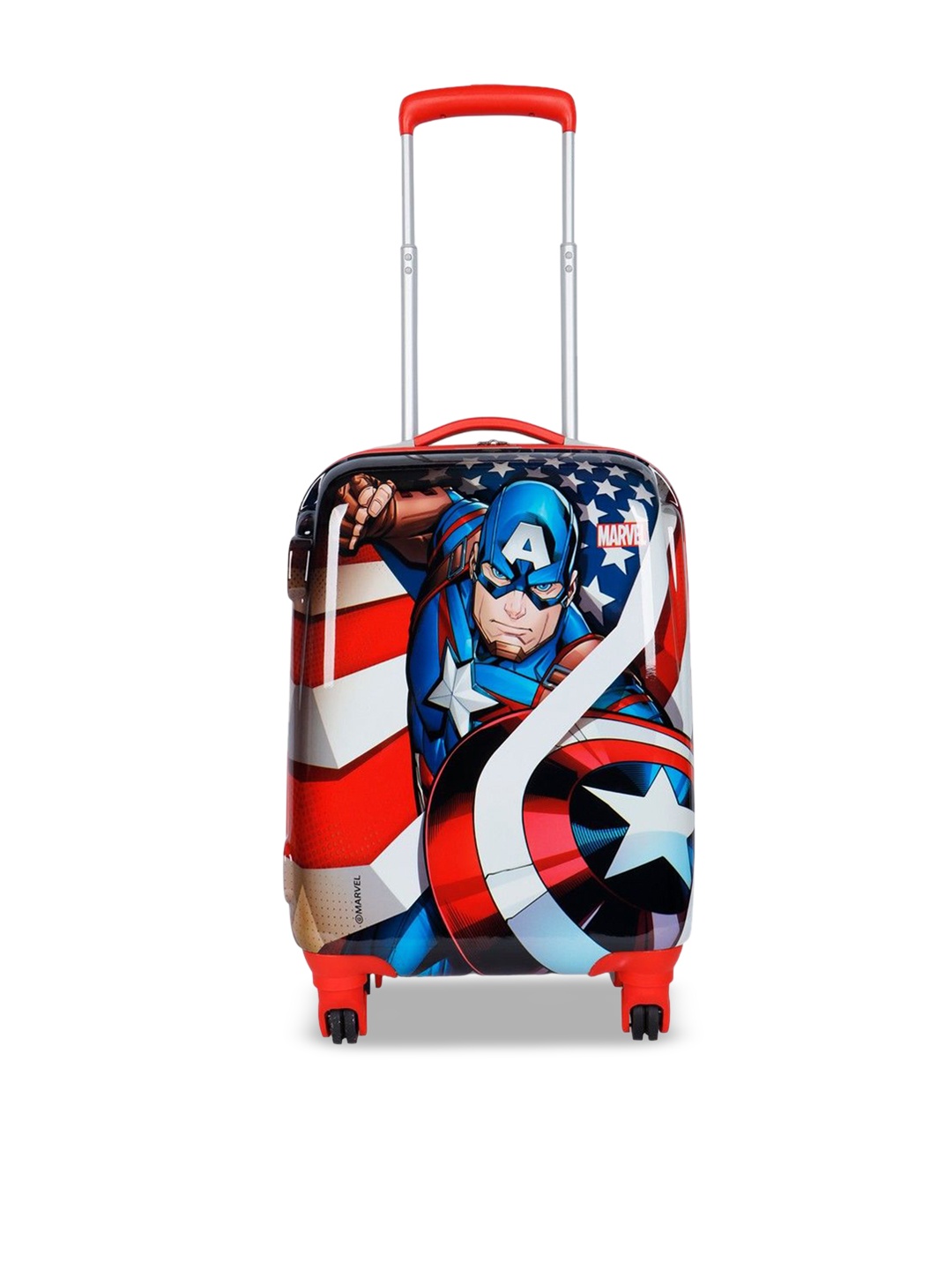 

Priority Captain America Printed Hard-Sided Trolley Suitcase, Blue