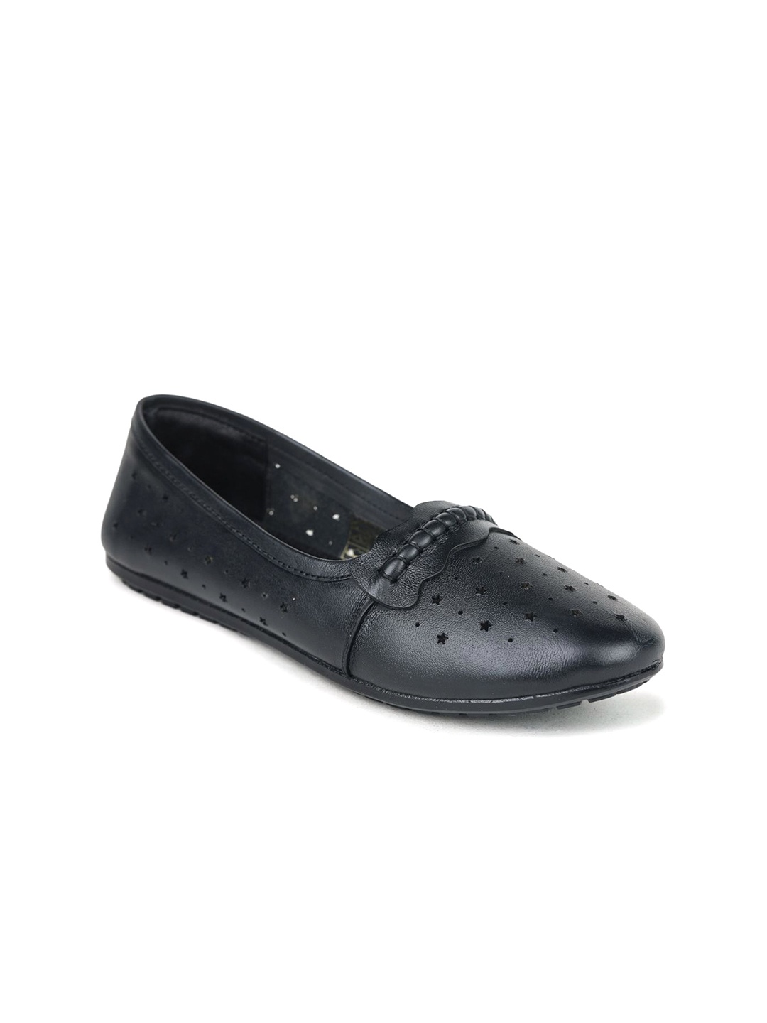 

Zoom Shoes Women Perforations Leather Slip-On Loafers, Black