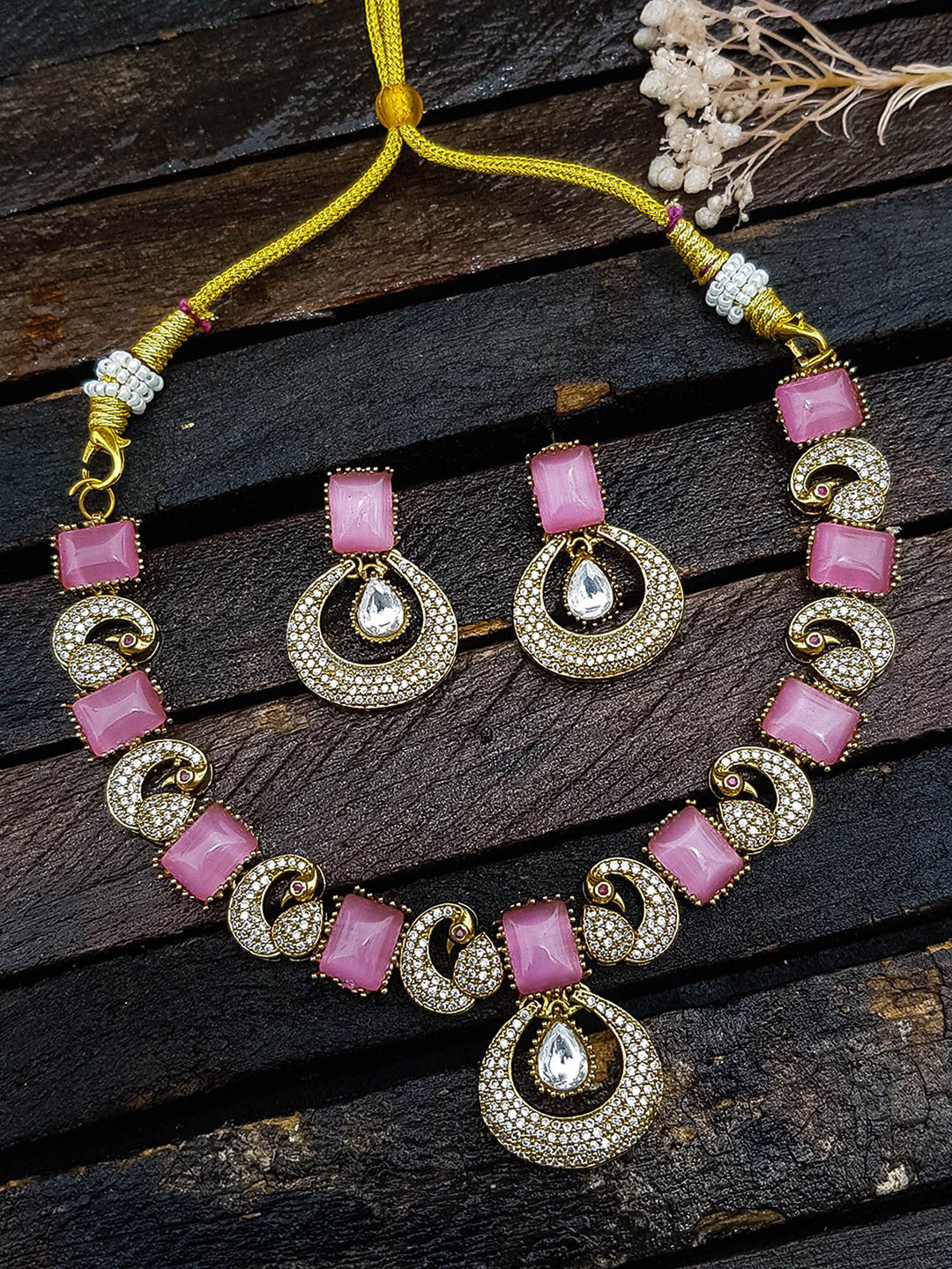

GRIIHAM Gold-Plated Cubic Zirconia-Studded Jewellery Set