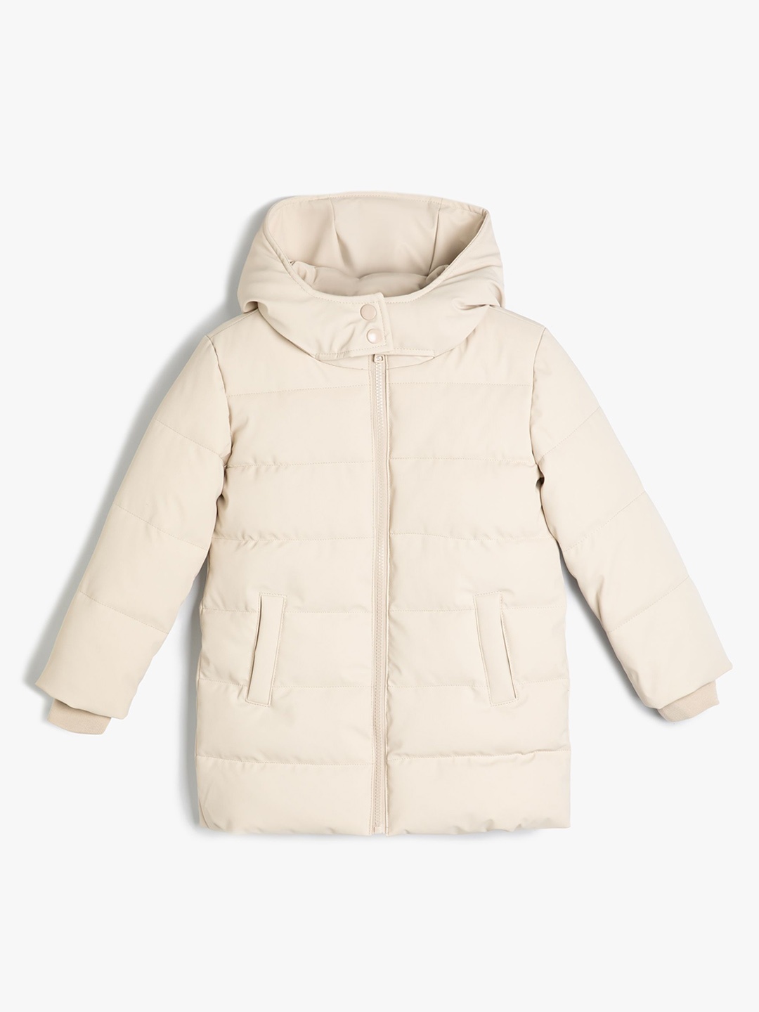 

Koton Girls Hooded Solid Puffer Jacket, Beige