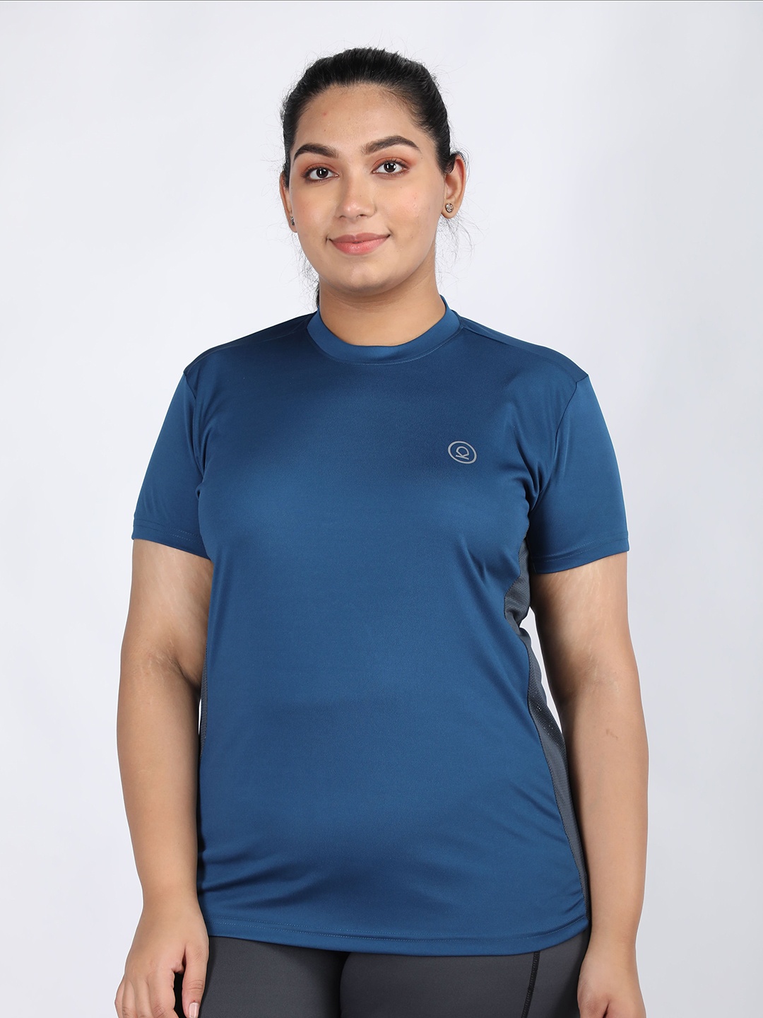 

CHKOKKO Women Solid Round Neck T-Shirt, Blue