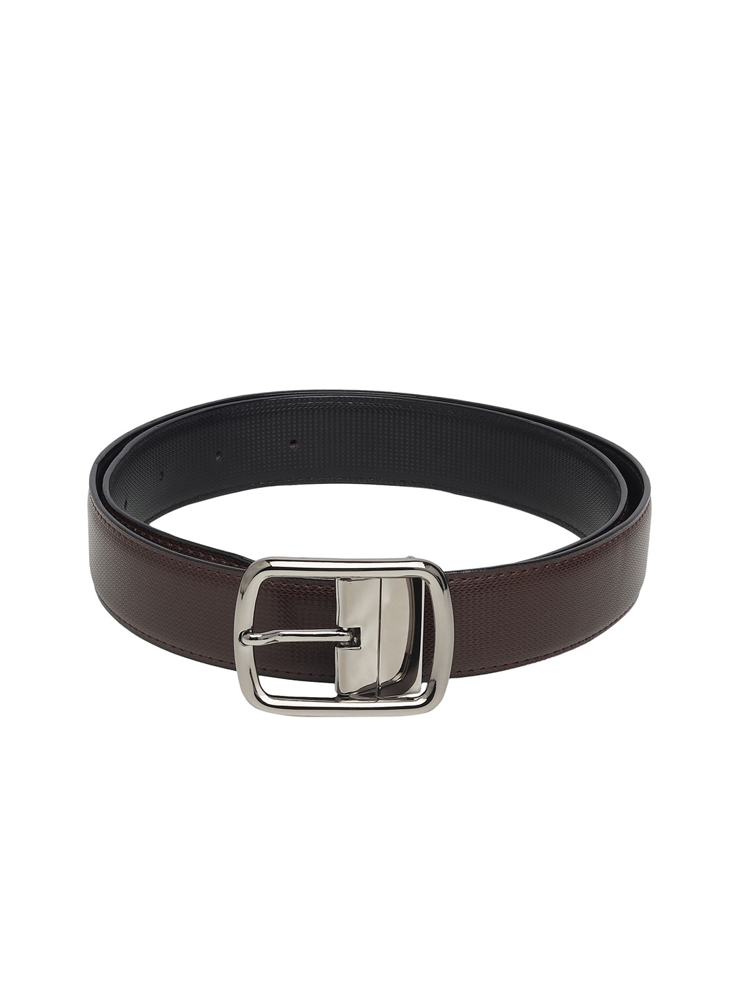 

WINSOME DEAL Men Tang Closure Textured Formal Belt, Brown