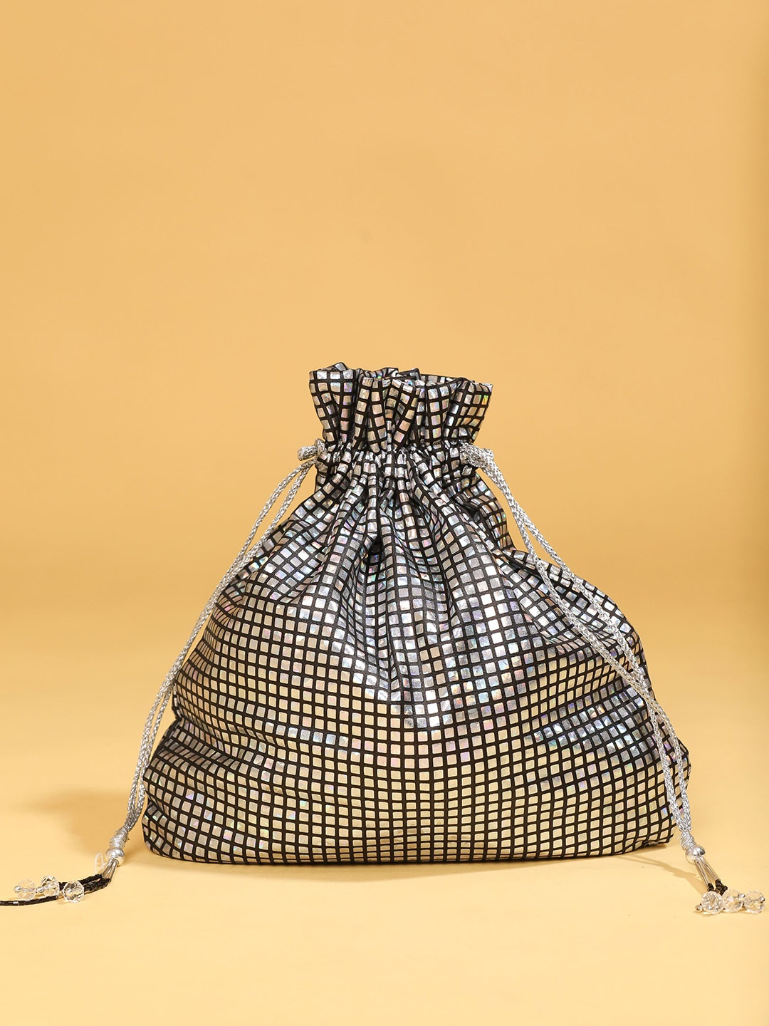 

MODARTA Textured Structured Hobo Bag, Silver