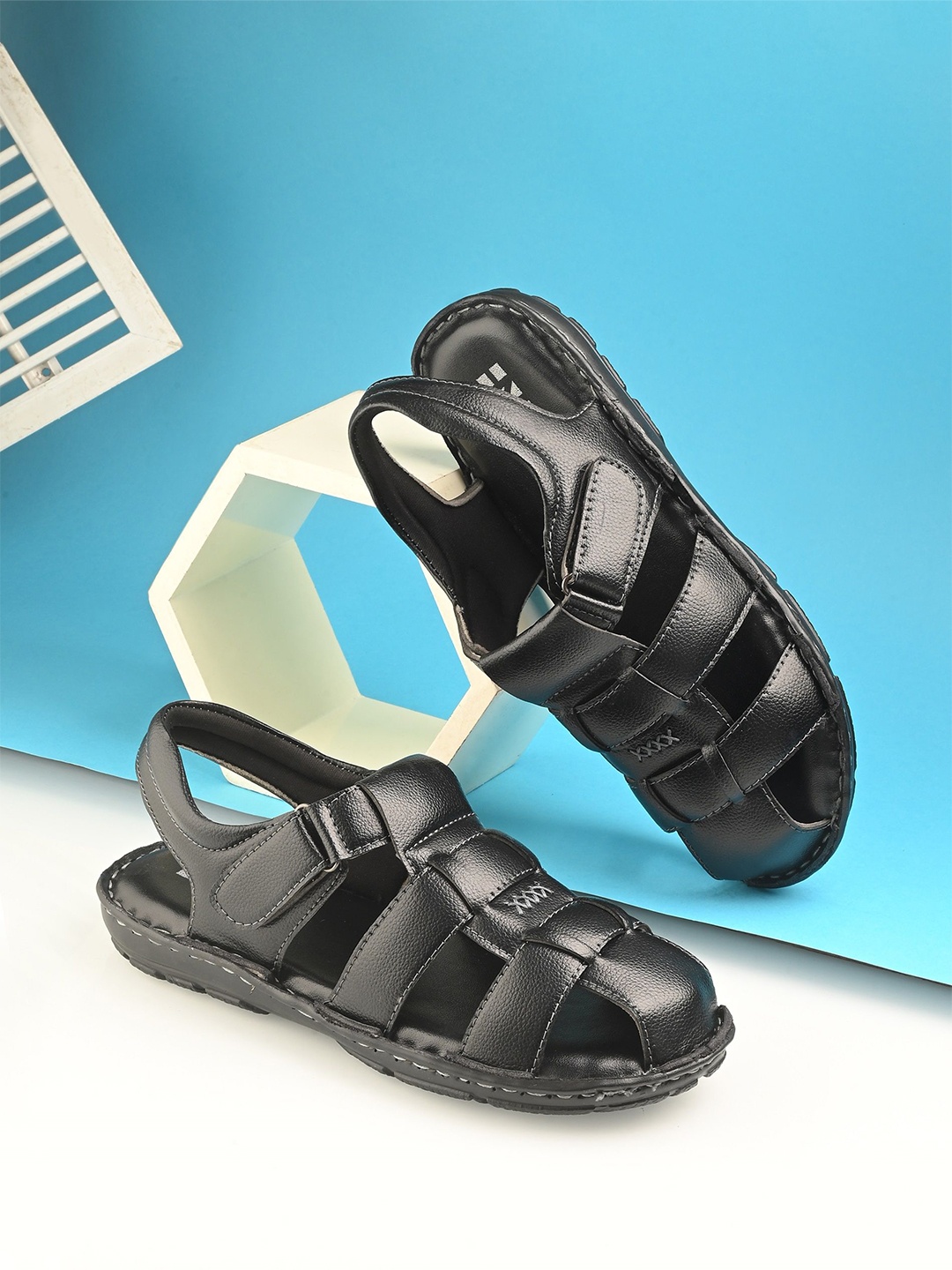 

HERE&NOW Men Comfort Sandals, Black