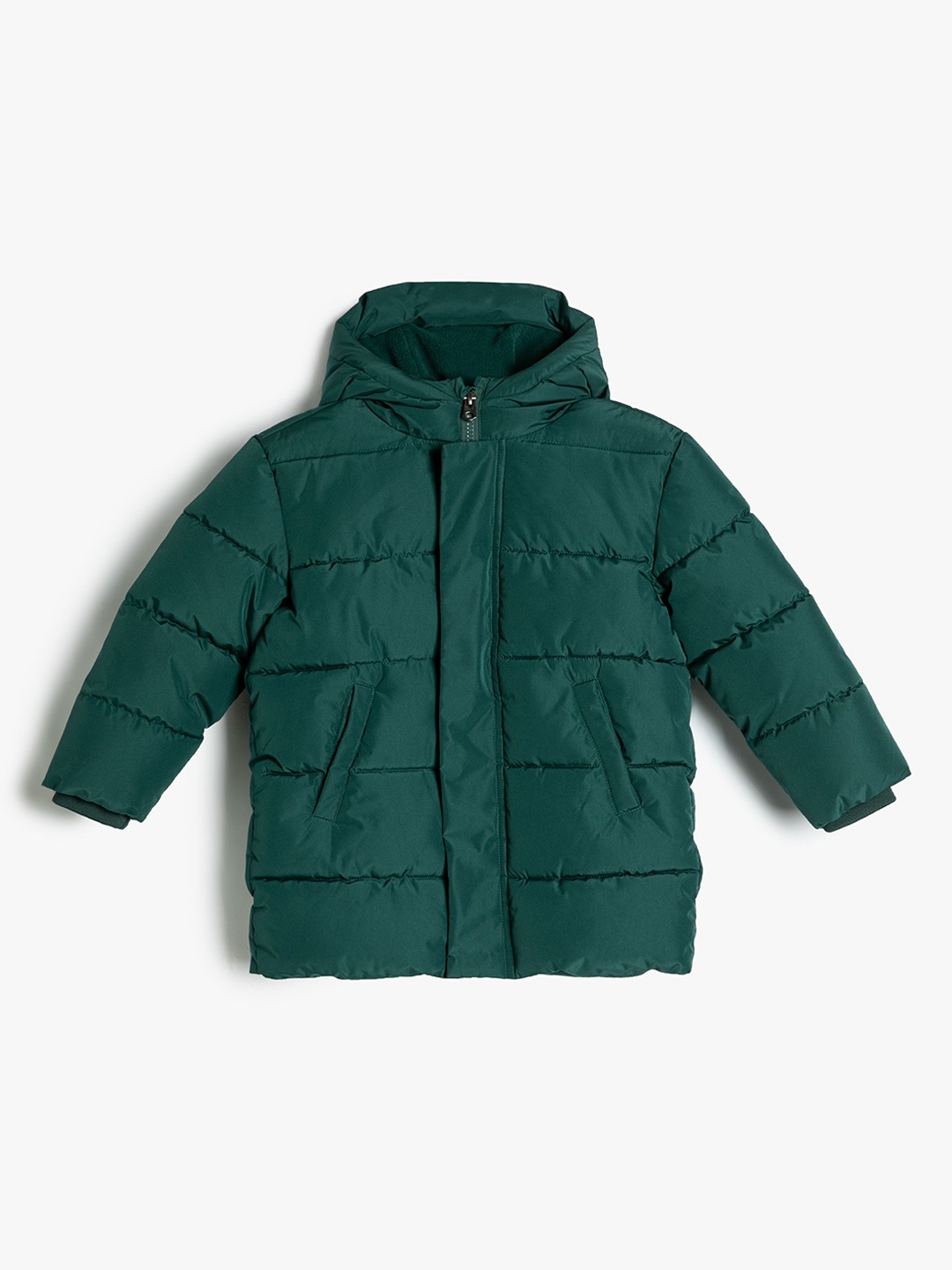 

Koton Boys Solid Hooded Puffer Jacket, Green