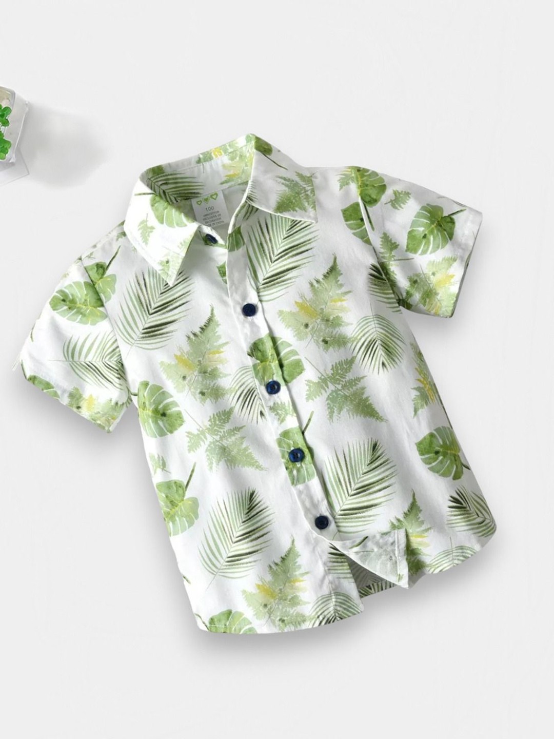 

BAESD Boys Classic Spread Collar Floral Printed Polycotton Formal Shirt, White