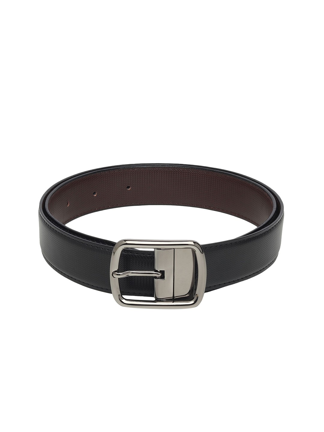 

WINSOME DEAL Men Tang Closure Textured Formal Belt, Black
