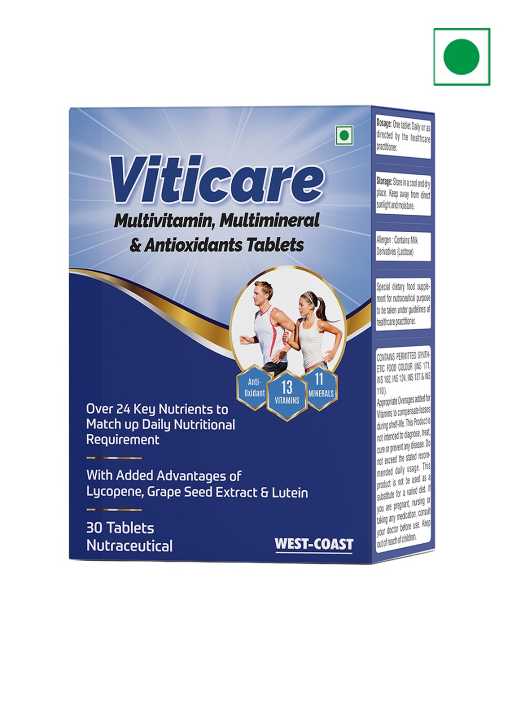 

WestCoast Viticare Multivitamin Antioxidants Tablets - 30 Tab, Blue