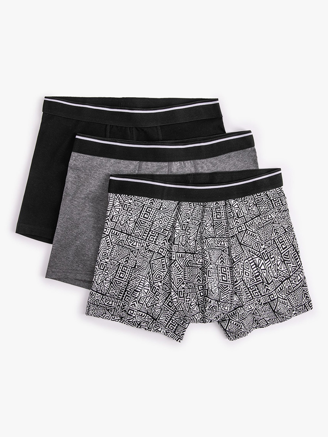 

Koton Pack Of 3 Cotton Trunks 8684287651920-AN9, Grey melange