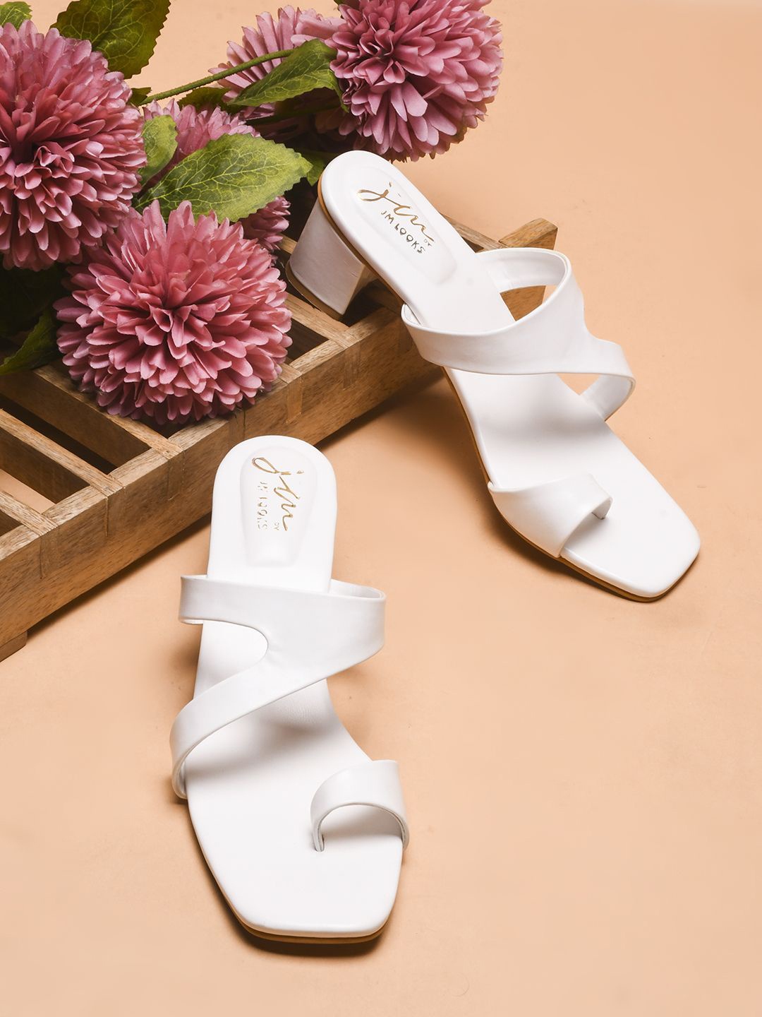 

JM Looks Comfortable Sole Block heel Sandals, White