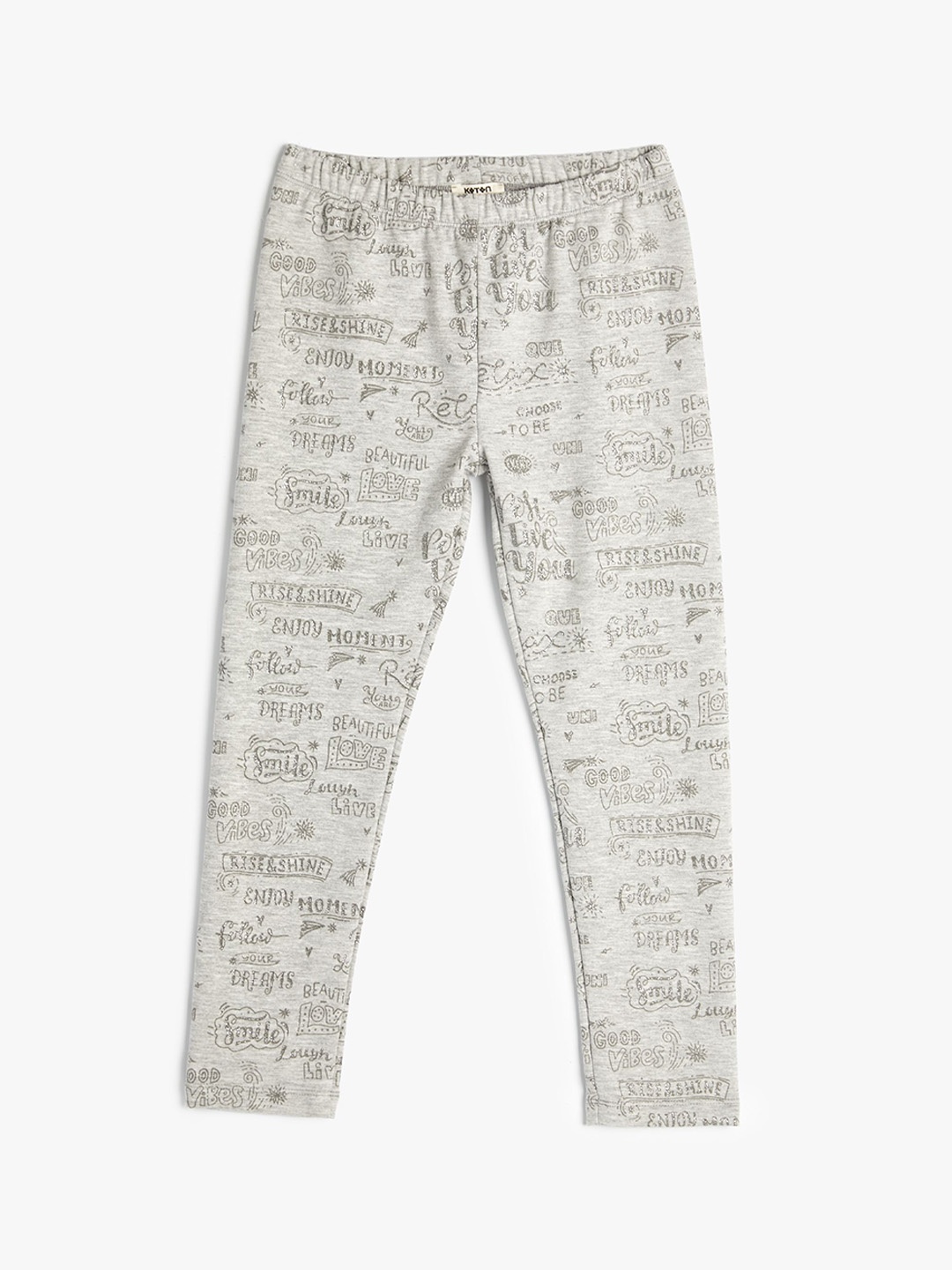 

Koton Girls Knitted Ankle-Length Leggings, Grey
