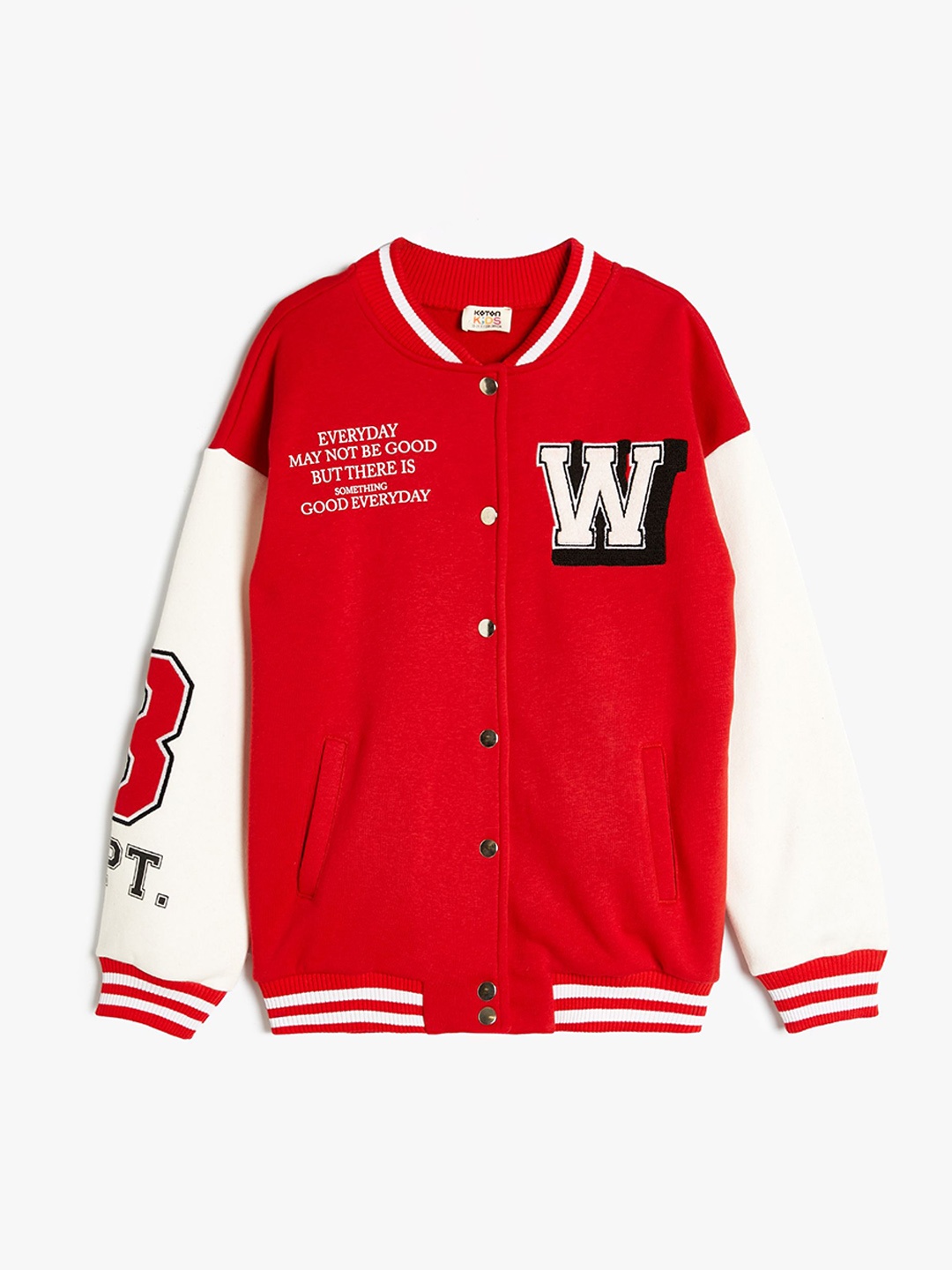 

Koton Girls Colourblocked Varsity Jacket, Red