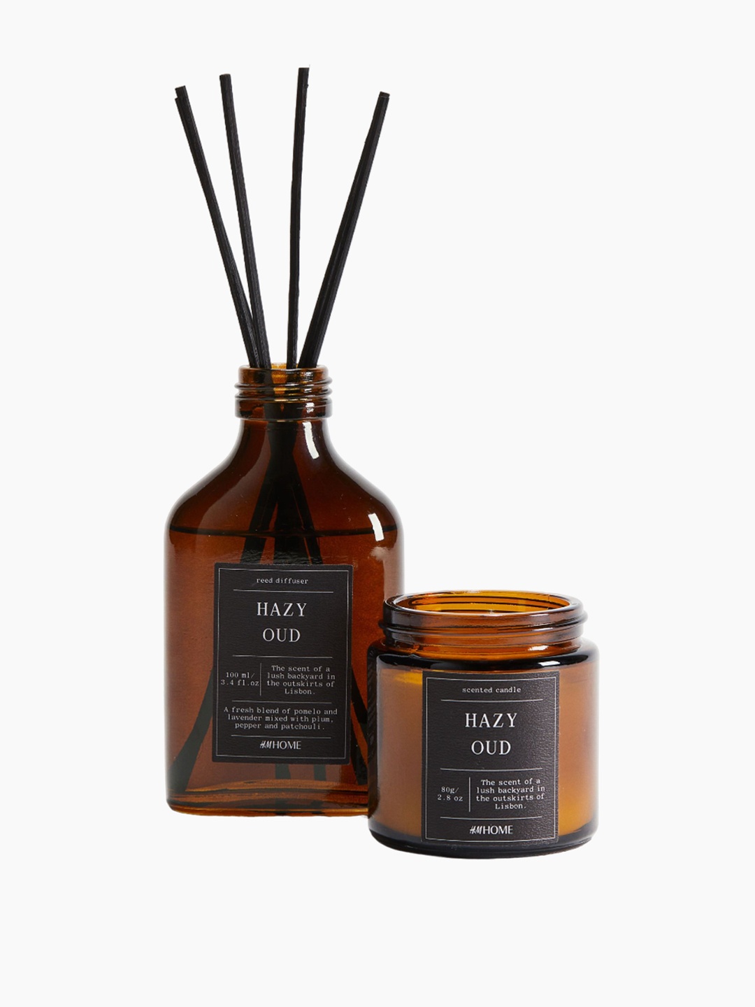 

H&M Black Small Scented Candle In Glass Holder