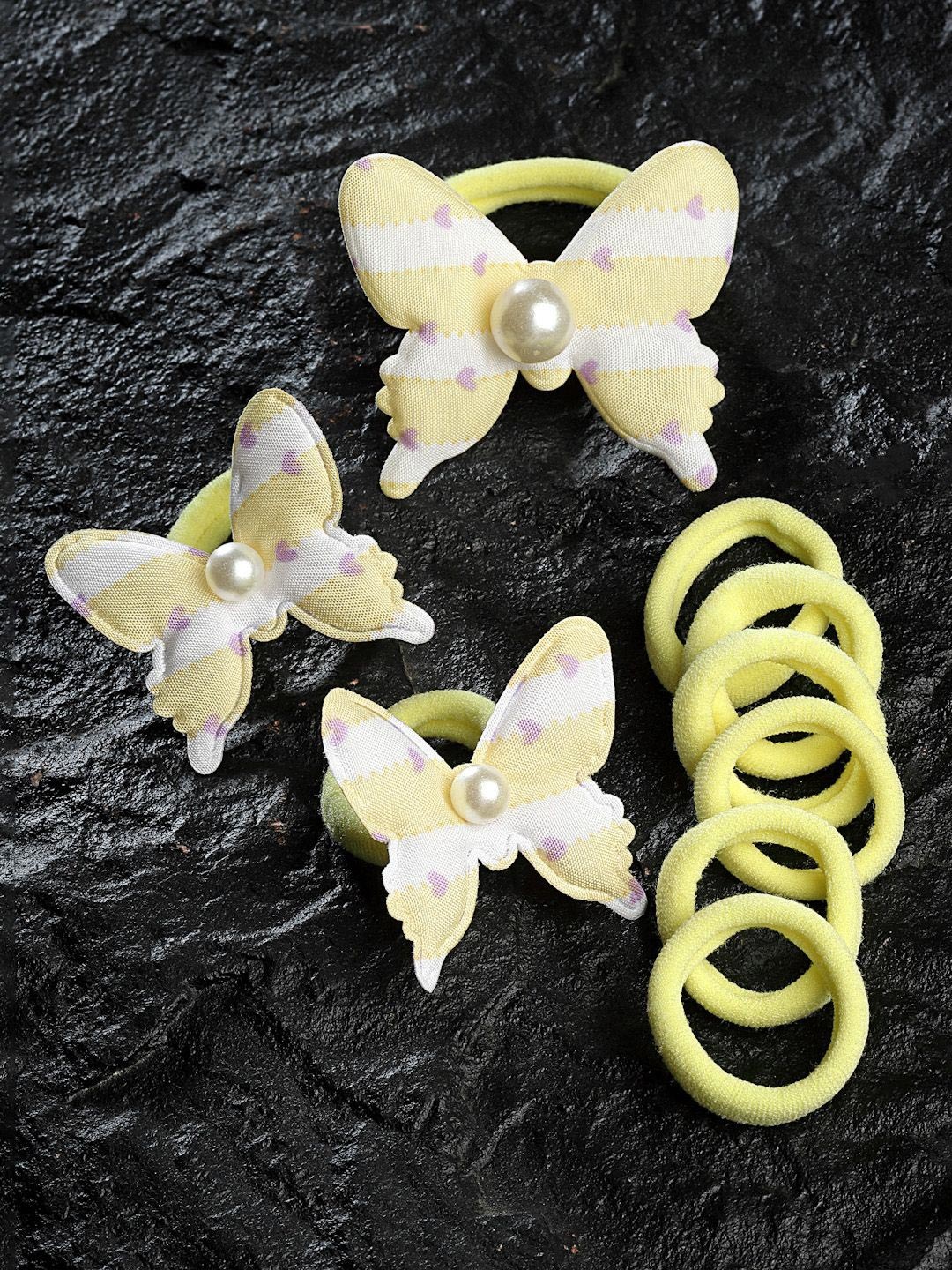

Stoln Girls Set Of 9 Ponytail Holders, Yellow