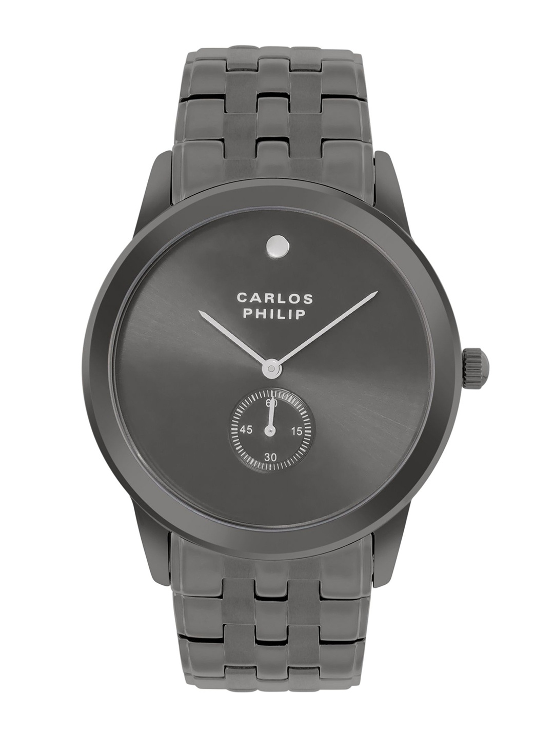 

CARLOS PHILIP Men Brass Dial & Stainless Steel Bracelet Style Straps Analogue Watch Ensemble Series 405 -4G, Grey