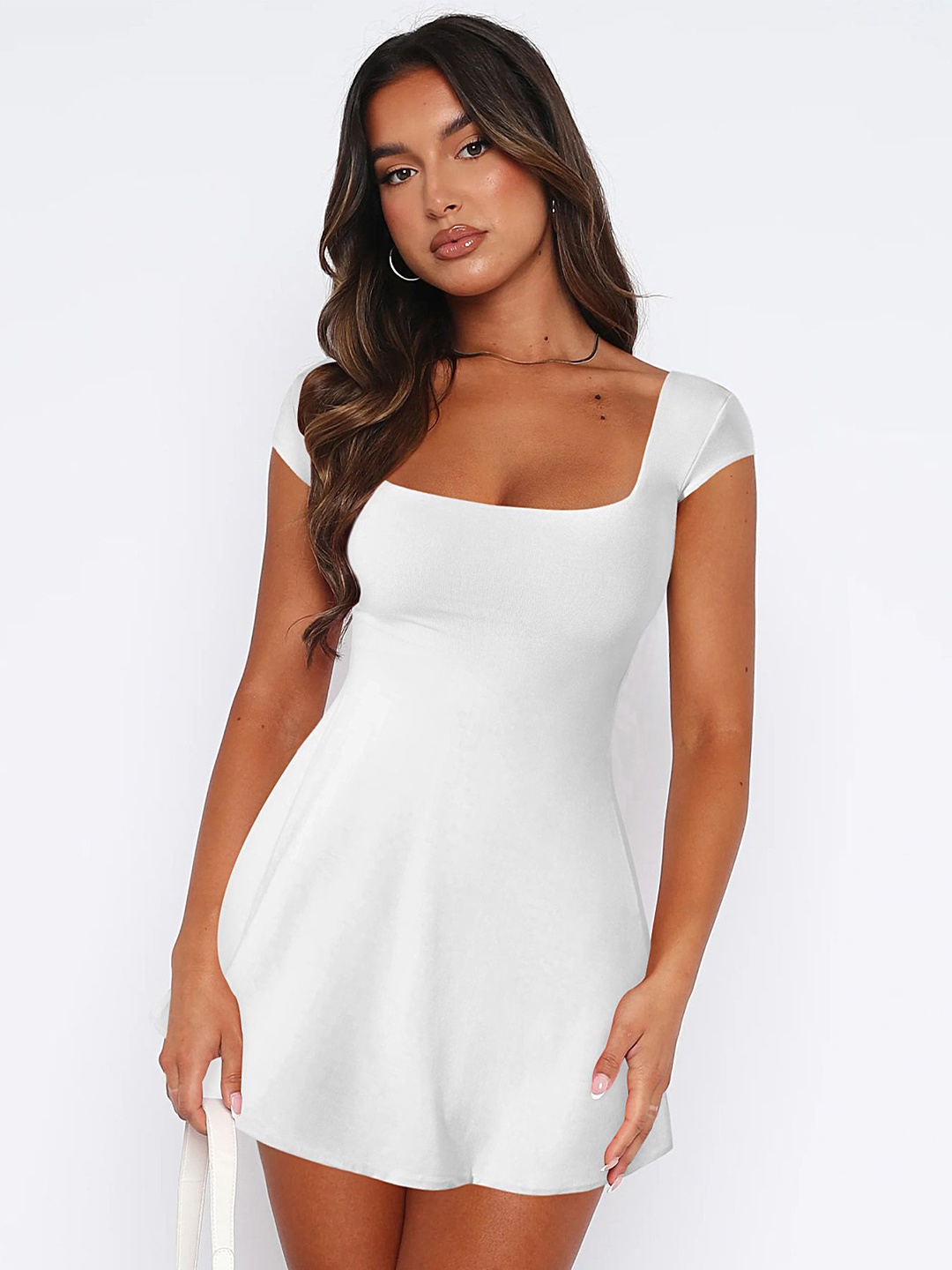 

LULU & SKY Women Fit & Flare Mini Dress, White