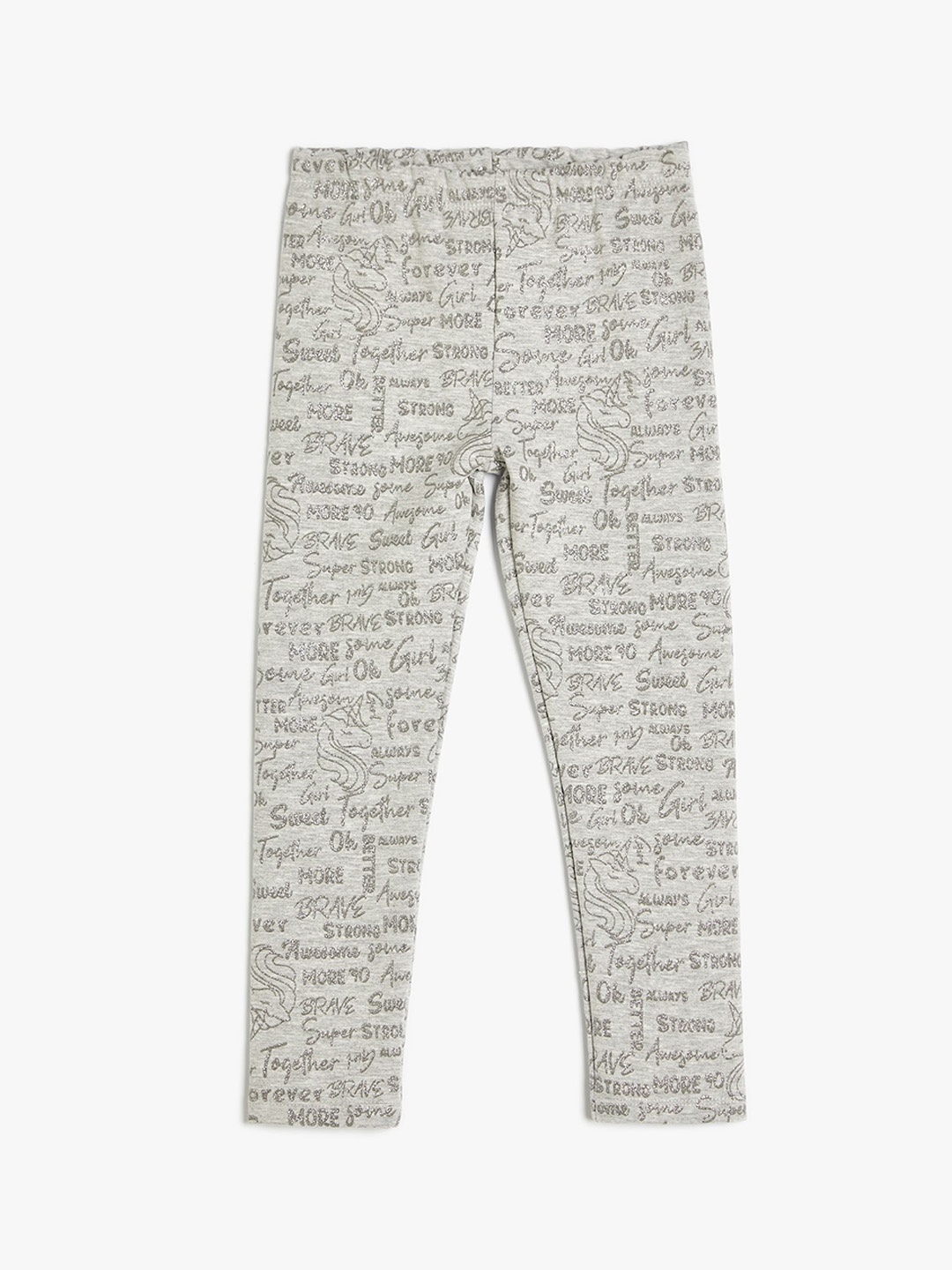 

Koton Girls Knitted Ankle-Length Leggings, Grey