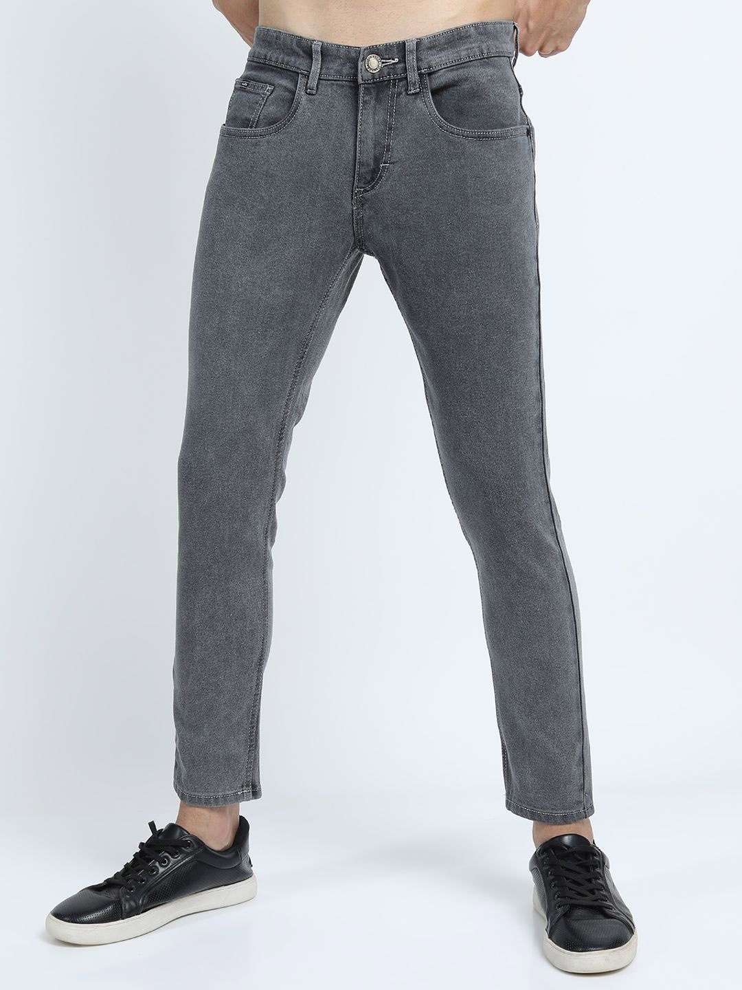 

HIGHLANDER Men Tapered Fit Stretchable Jeans, Grey